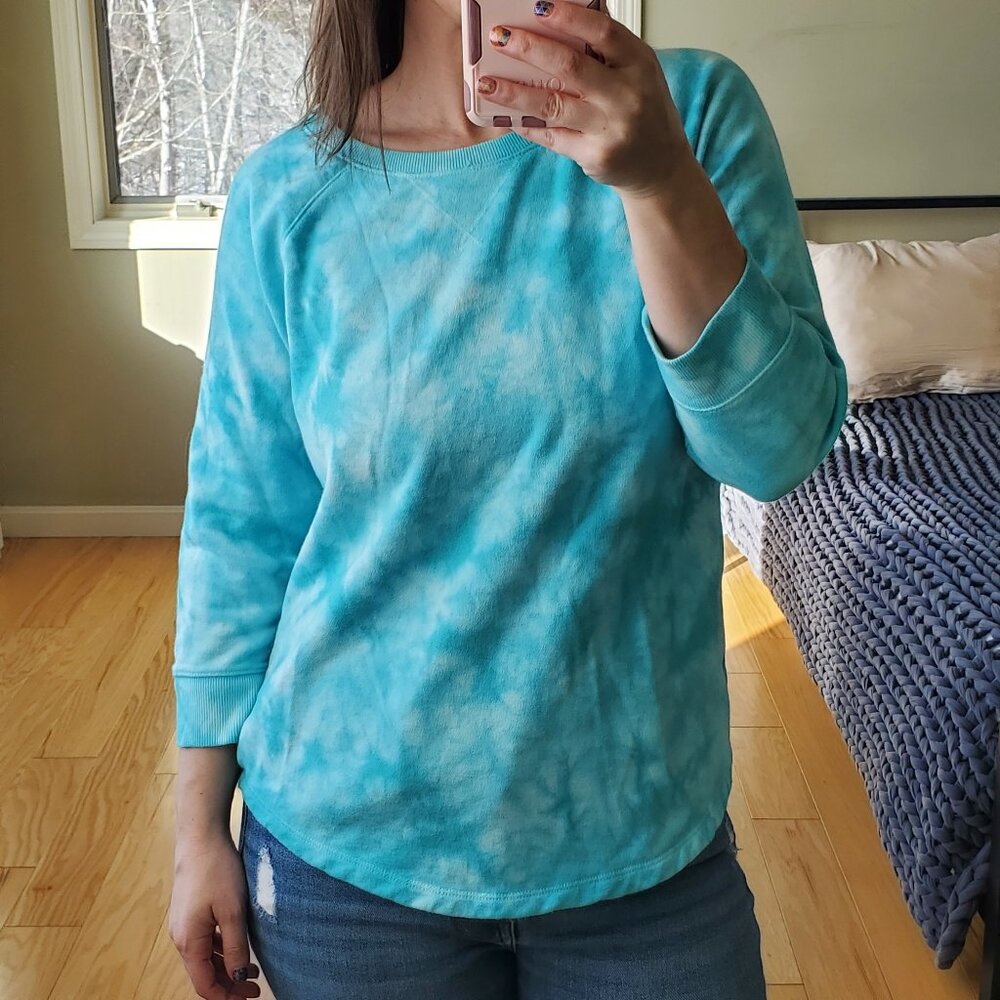Sonoma tie dye lightweight pull over sweater sky blue